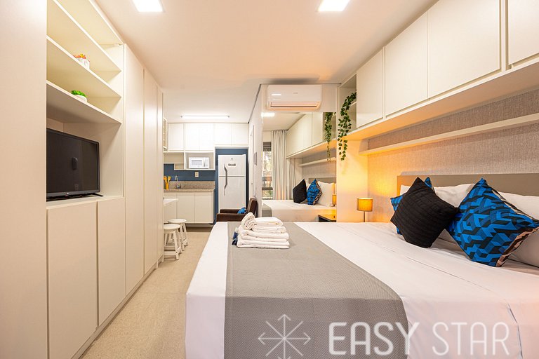 Acogedor estudio con cama Queen en Brooklin