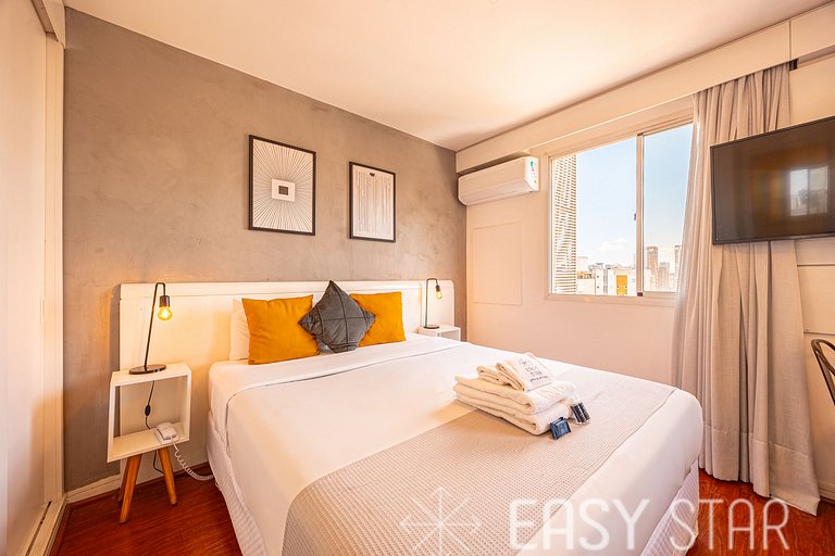 Easy Star - Flat na Vila Olímpia aconchegante e iluminado -