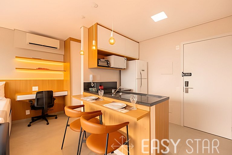 Studio Jockey Vaga e Lazer completo em Pinheiros