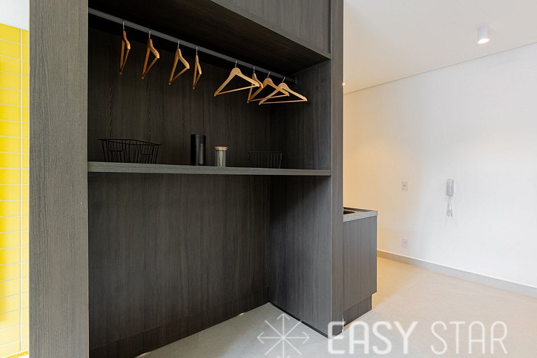 Easy Star - Charmoso studio com cama Queen no Brooklin - NH0