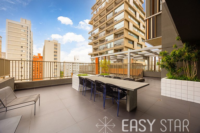 Easy Star - Belo studio com cama King ao lado da Oscar Freir