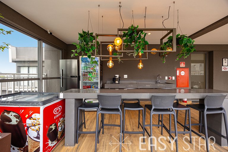 Easy Star - Charmoso apto de 1 quarto na Av. Santo Amaro - M