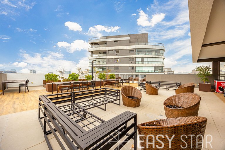Easy Star - Charmoso apto de 1 quarto na Av. Santo Amaro - M