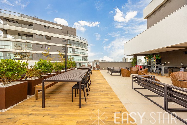 Easy Star - Charmoso apto de 1 quarto na Av. Santo Amaro - M