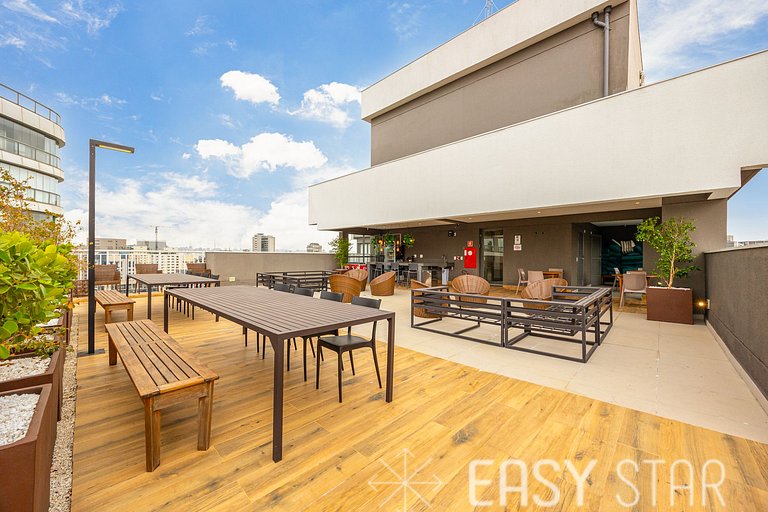 Easy Star - Charmoso apto de 1 quarto na Av. Santo Amaro - M