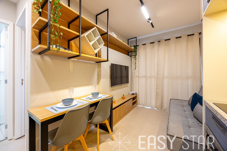 Easy Star - Belo apto com 1 quarto e varanda - II01I