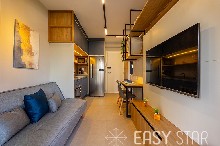 Easy Star - Belo apto com 1 quarto e varanda - II01I