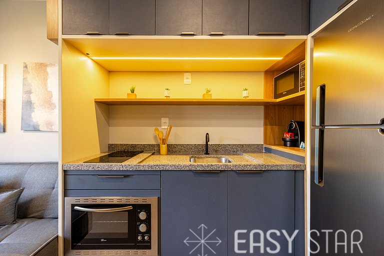 Easy Star - Belo apto com 1 quarto e varanda - II01I