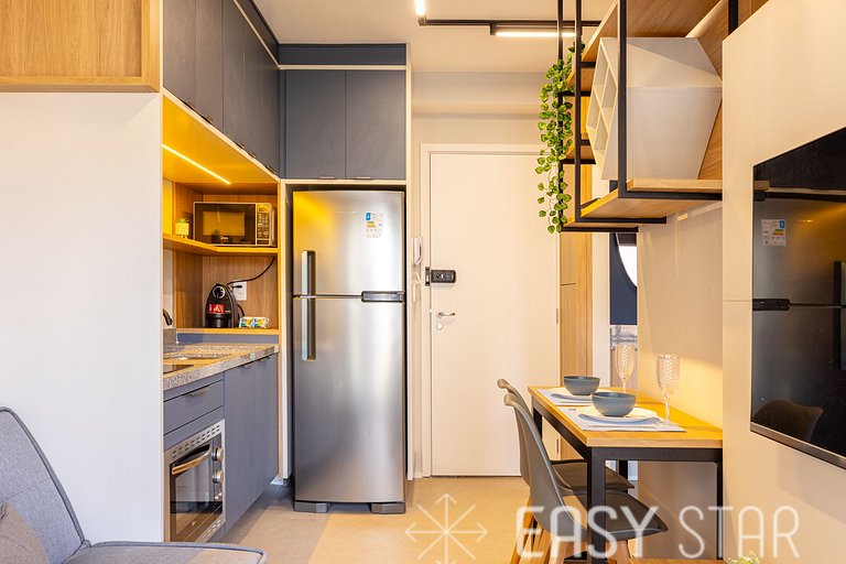 Easy Star - Belo apto com 1 quarto e varanda - II01I