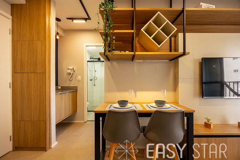 Easy Star - Belo apto com 1 quarto e varanda - II01I