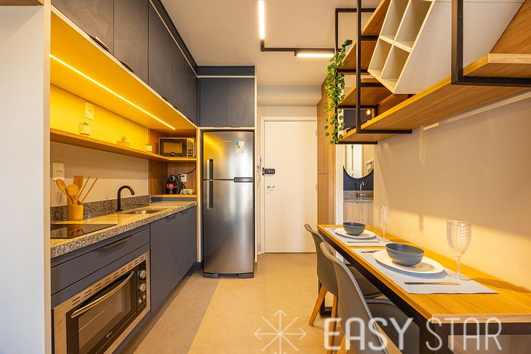 Easy Star - Belo apto com 1 quarto e varanda - II01I
