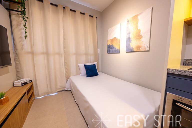 Easy Star - Belo apto com 1 quarto e varanda - II01I