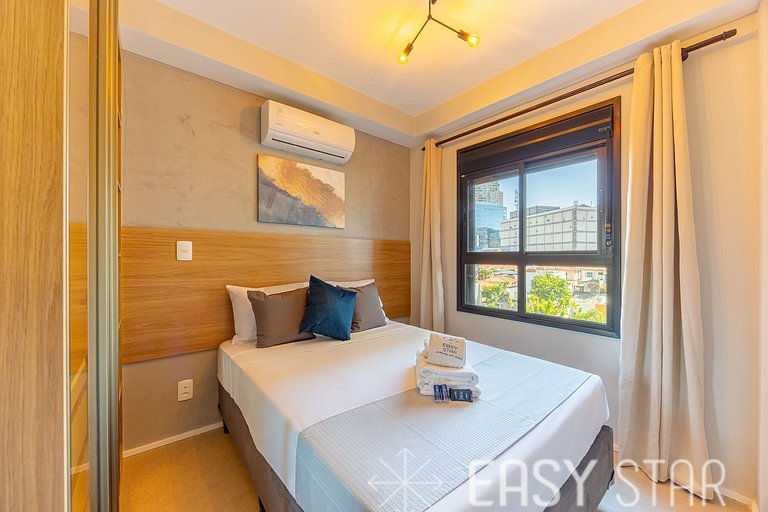 Easy Star - Belo apto com 1 quarto e varanda - II01I