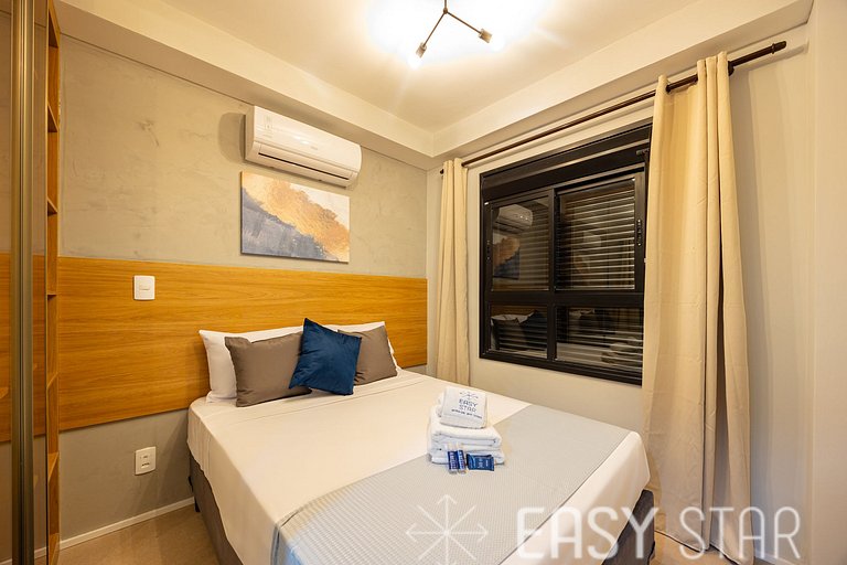 Easy Star - Belo apto com 1 quarto e varanda - II01I