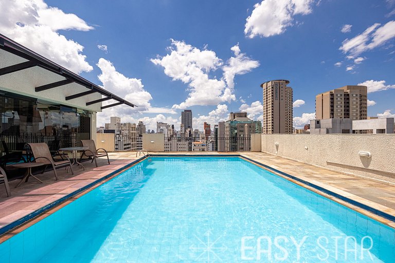 Easy Star - Belo apto C/Vaga, varanda e 2 dorms no Itaim Bib