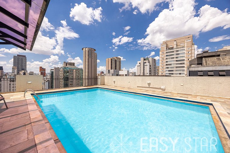 Easy Star - Belo apto C/Vaga, varanda e 2 dorms no Itaim Bib
