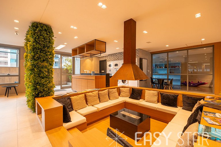 Easy Star - Studio Incrível com vaga e piscina em Moema - ET
