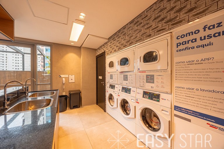Easy Star - Studio Incrível com vaga e piscina em Moema - ET