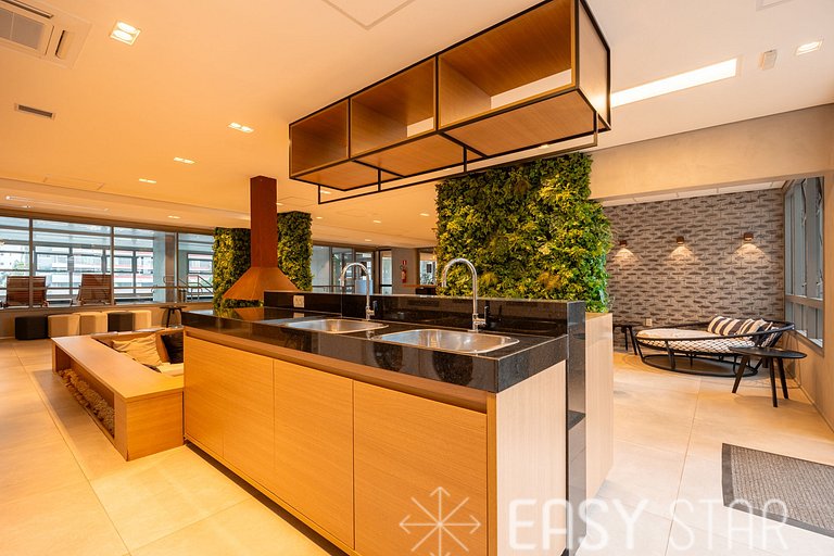 Easy Star - Studio Incrível com vaga e piscina em Moema - ET