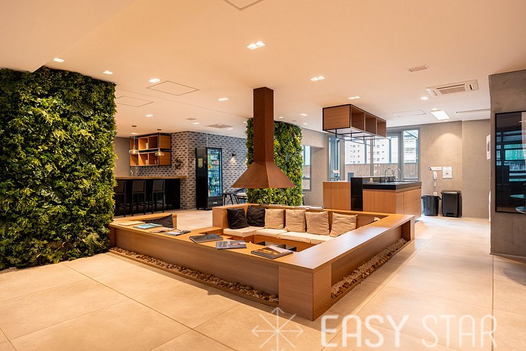 Easy Star - Studio Incrível com vaga e piscina em Moema - ET