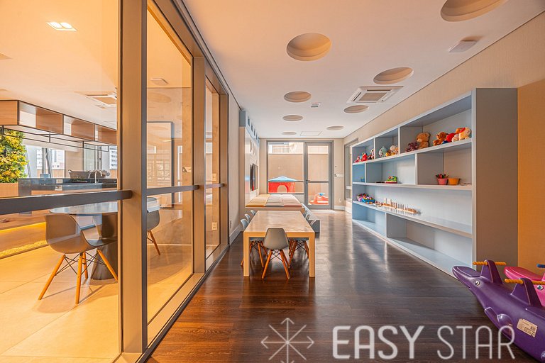 Easy Star - Studio Incrível com vaga e piscina em Moema - ET