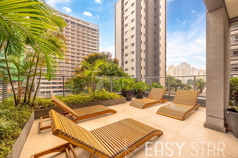 Easy Star - Studio Incrível com vaga e piscina em Moema - ET