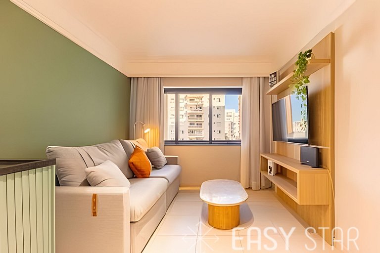 Flat Moderno com vaga no Jardim Paulista