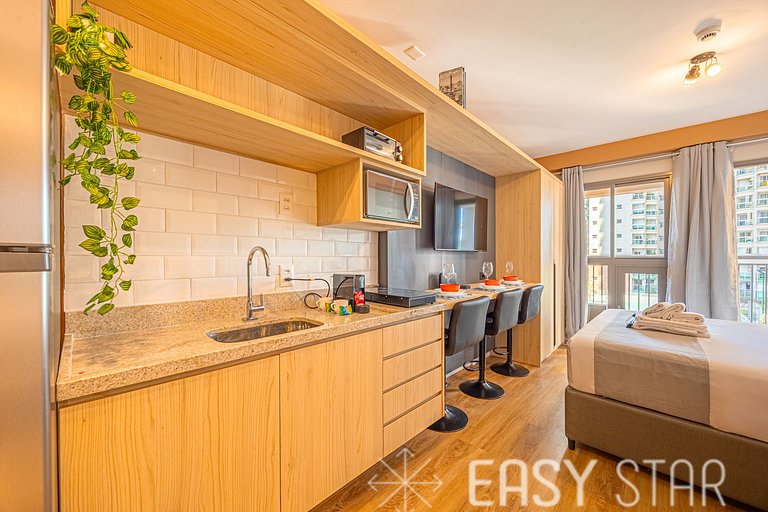 Easy Star - Charmoso studio no Brooklin - QO01I