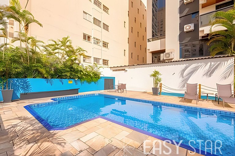 Flat moderno com vaga no Jardim Paulista