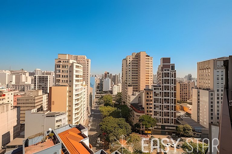 BK30 | Lindo Studio com Varanda • Metrô República
