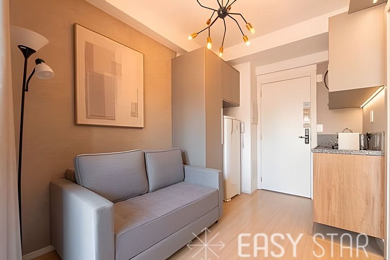 Belo studio C/quarto separado ao lado do Itaim