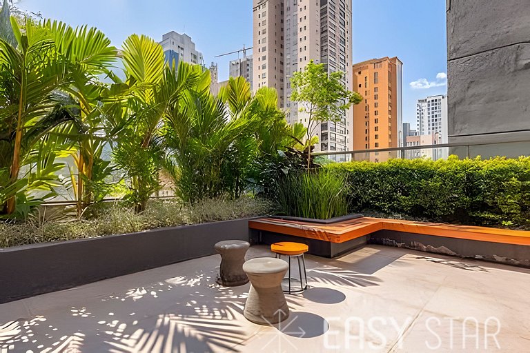 Studio com varanda e lazer completo | Paraíso