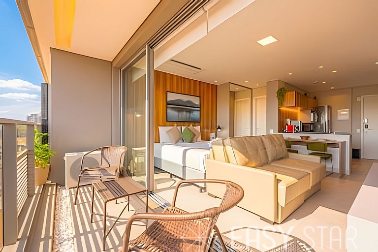 Studio Novo e Elegante no Jockey C/Vaga