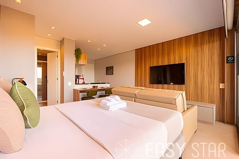 Studio Novo e Elegante no Jockey C/Vaga