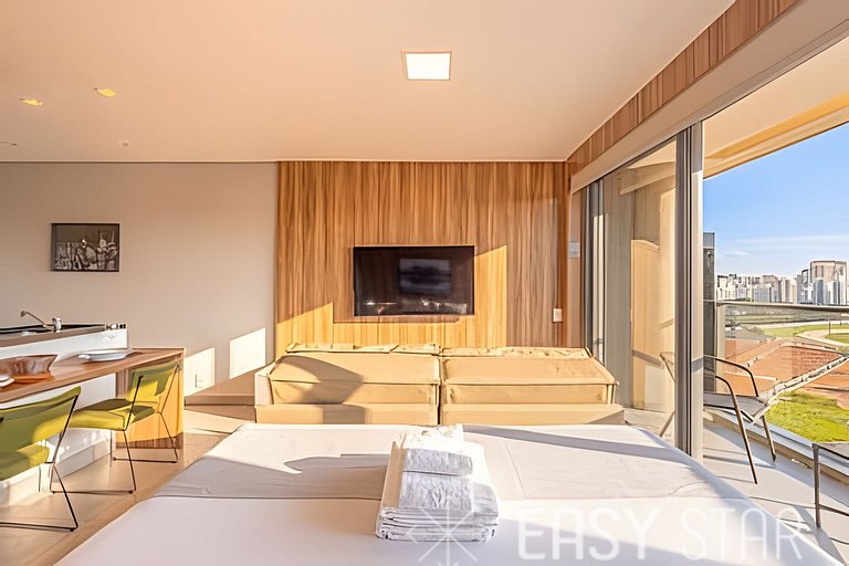Studio Novo e Elegante no Jockey C/Vaga