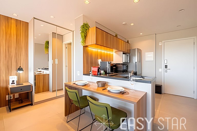 Studio Novo e Elegante no Jockey C/Vaga