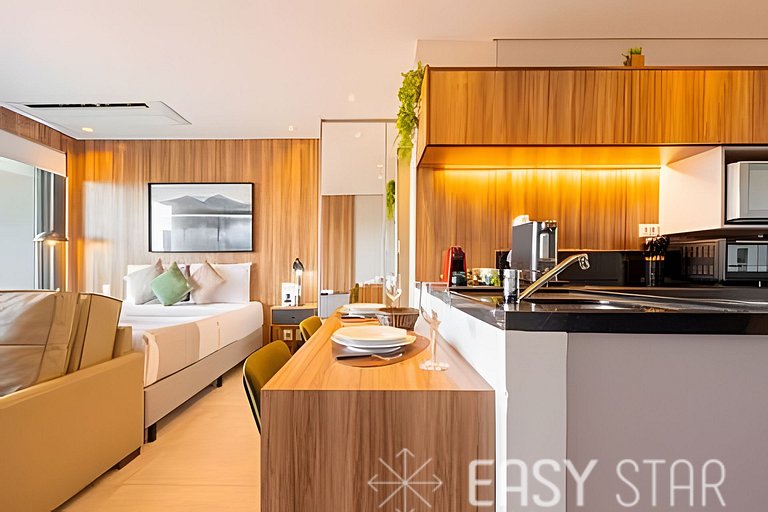 Studio Novo e Elegante no Jockey C/Vaga